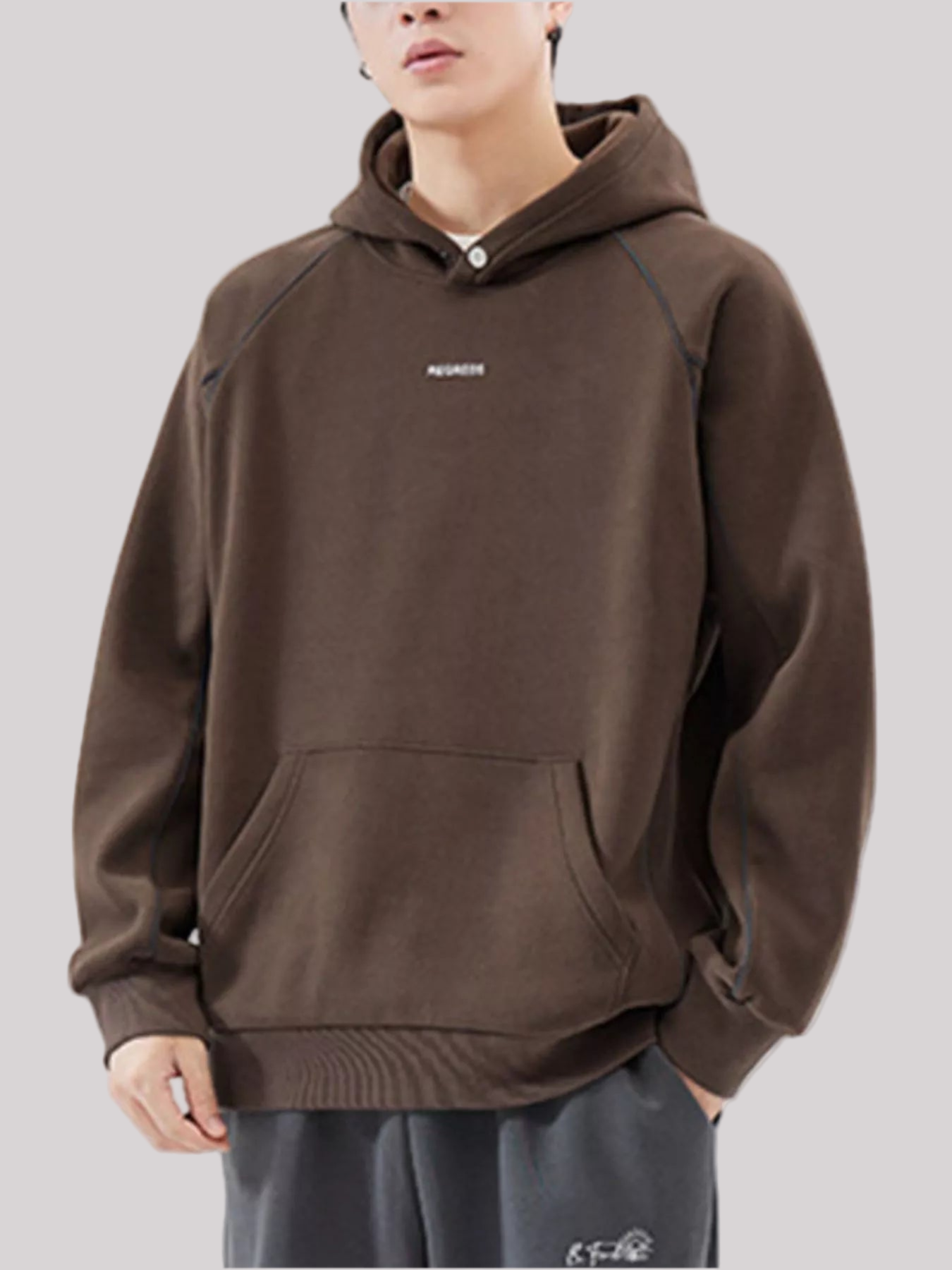 Kangaroo Pocket Raglan Sleeve Hoodie