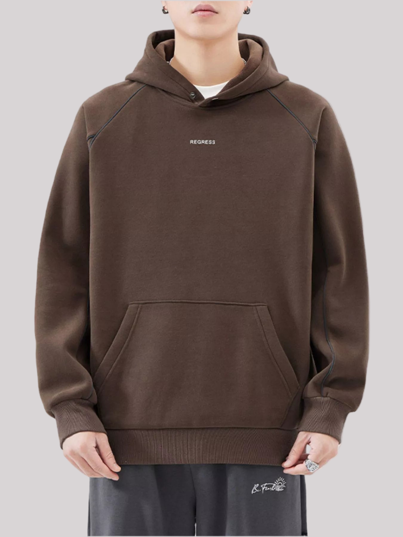 Kangaroo Pocket Raglan Sleeve Hoodie