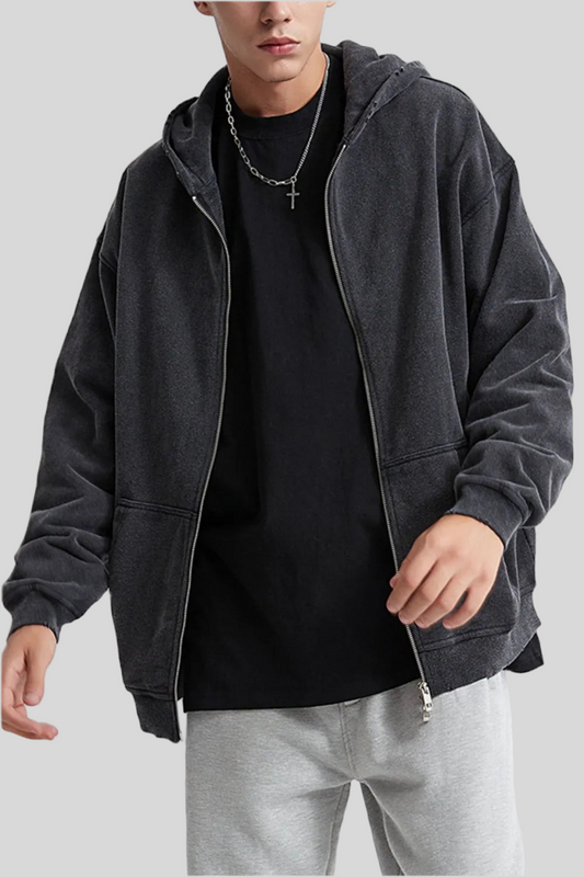 Zip-Up Long Sleeve Hoodie