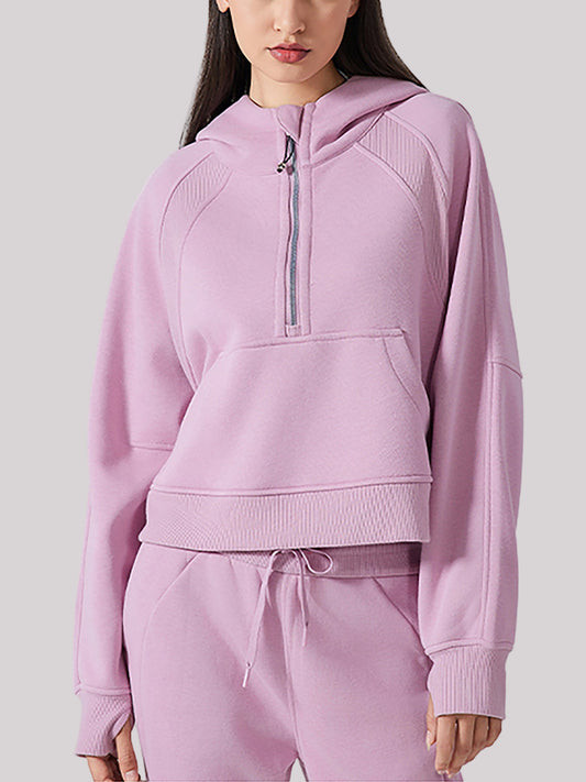 Cropped Half-Zip Hoodie