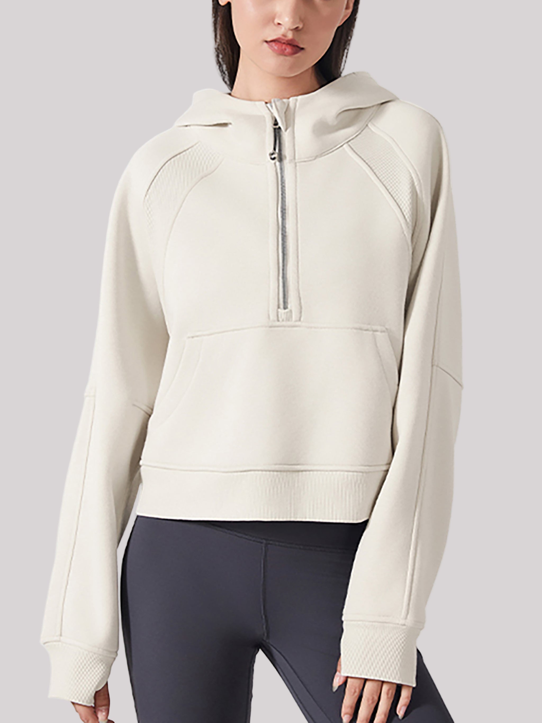 Cropped Half-Zip Hoodie
